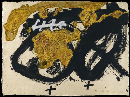 Antoni Tàpies Formes i vernís, 1986 Aguafuerte sobre papel hecho a mano 97 x 129 cm 111,5 x 4 x 143,5 cm (con marco) © Fundació Antoni Tàpies, VEGAP, Barcelona, 2013